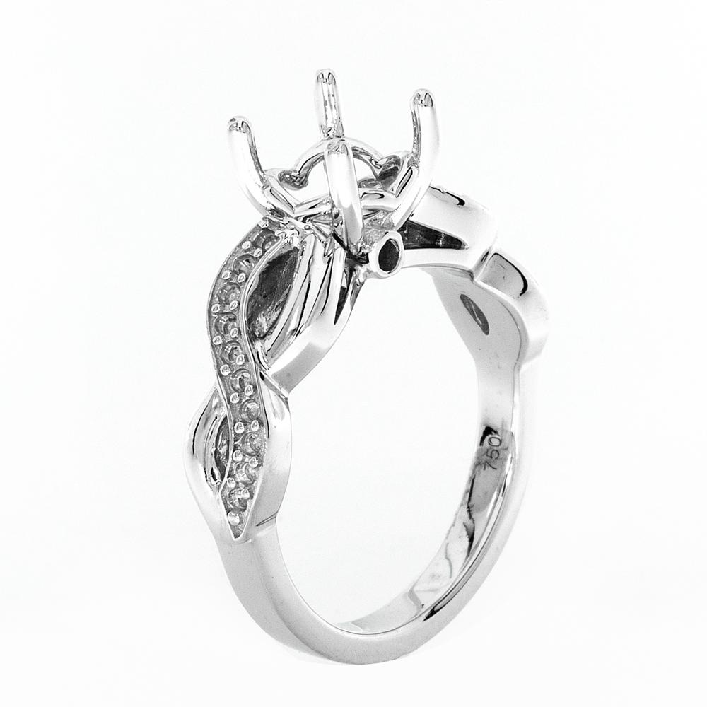 View FOUR PRONG CROSS OVER SOLITAIRE WITH SURPRISE DIAMOND