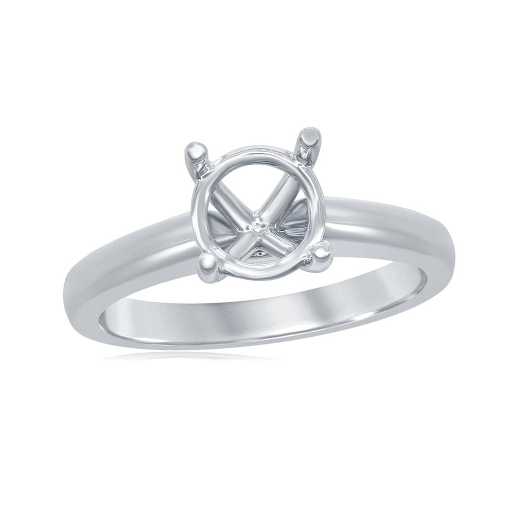 View FOUR PRONG SOLITAIRE WITH A HALF ROUND SHANK