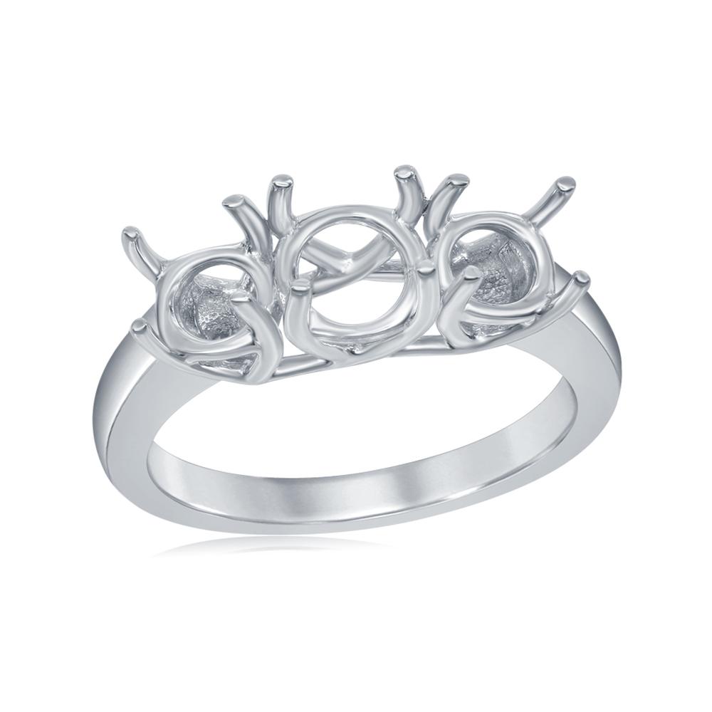 View TRELLIS STYLE THREE STONE RING